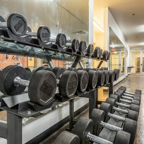 Work up a sweat in the communal gym