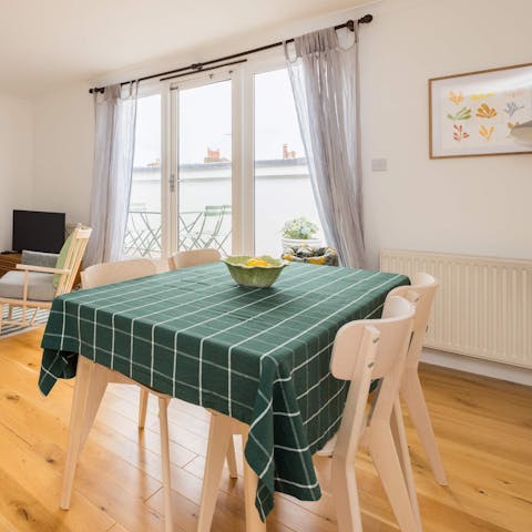 Savour a full English breakfast at the dining table