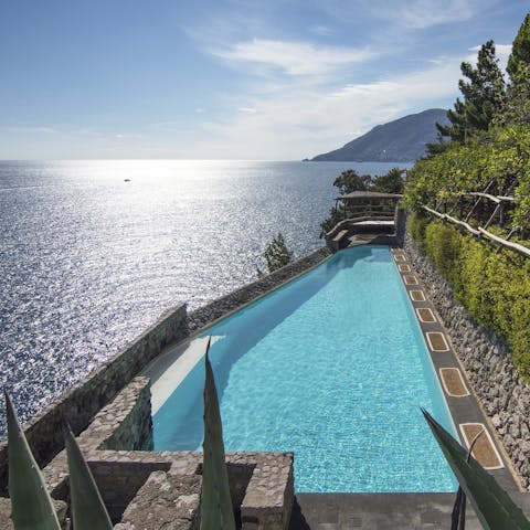 Cool off from the Italian sun in the private saltwater pool