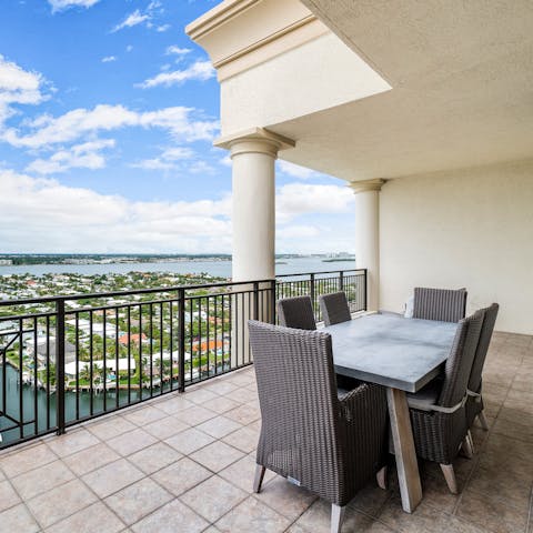 Serve up an alfresco dinner with a view out on the private terrace
