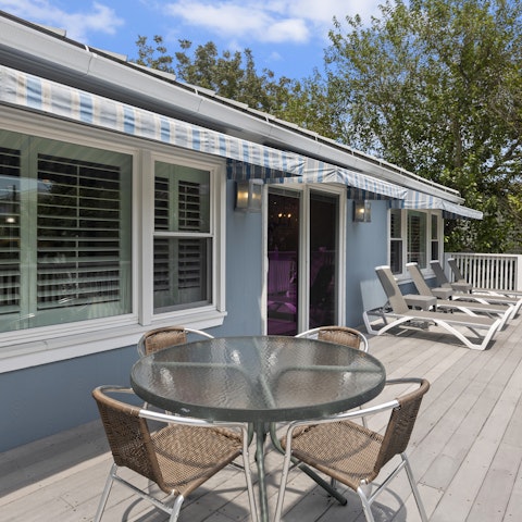 Get together on the deck for sun-soaked breakfasts
