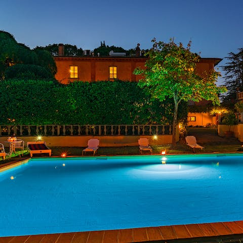 Take a moonlit dip in the pool