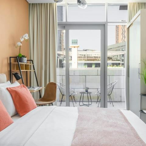 Step straight out of bed onto the balcony in the morning