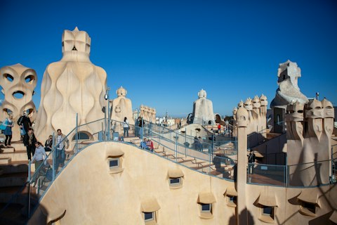 Stay just around the corner from Gaudí's impressive Casa Milà