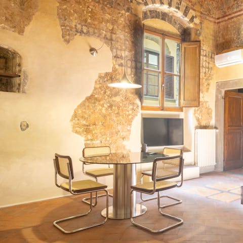 Serve up pasta and dine among the beautifully restored frescoes