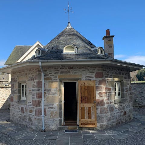 Take your evening drinks onto the little patio