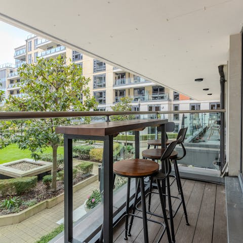 Relax and unwind with evening drinks on the balcony