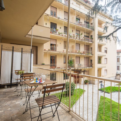 Enjoy coffee and cocktails on the balcony