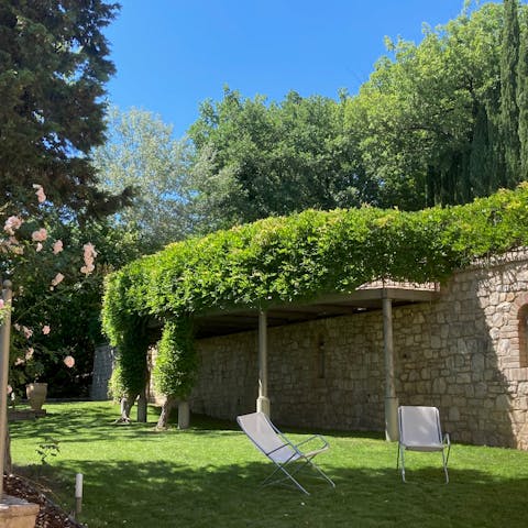Lie back in the sun in the garden
