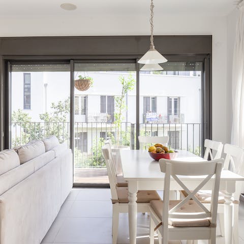 Serve up delicious meals in the bright dining area