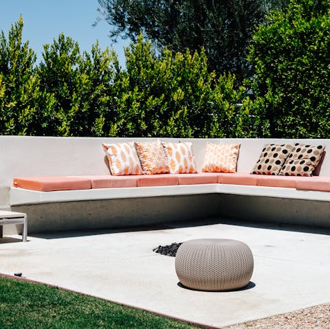 Gather around the fire pit and spend a night under the stars