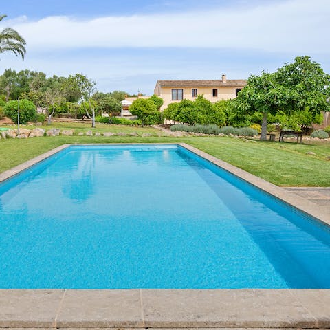 Cool off in the pristine outdoor pool