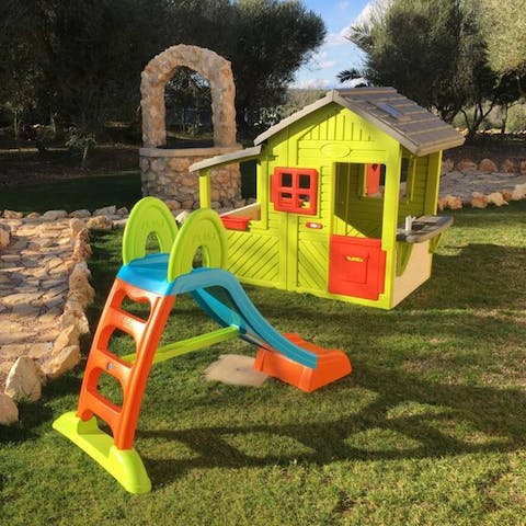 Let the kids tire themselves out in the play area