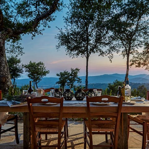 Gather out on the terrace for a Tuscan antipasto of crostini toscani