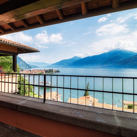 Savour stunning views of Lake Como from the private balcony