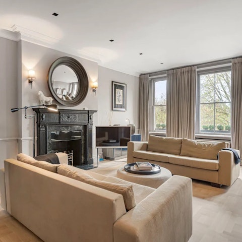 Gather on the living room sofas after a day out exploring