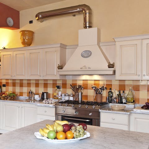 Rekindle your culinary passion in the well-equipped kitchen