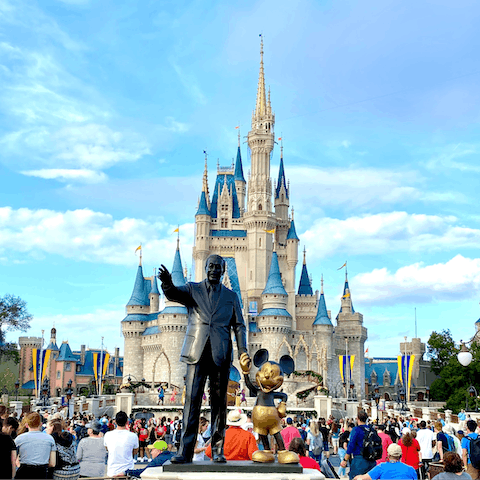Enjoy a special day with the family at Walt Disney World, an eighteen-minute drive away