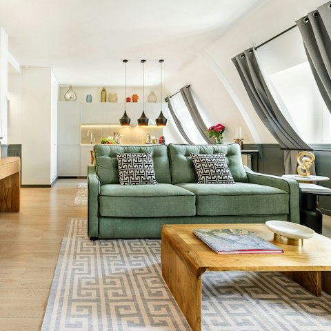 Sip a chilled chenin blanc on the plush sofas in the huge, bright living space