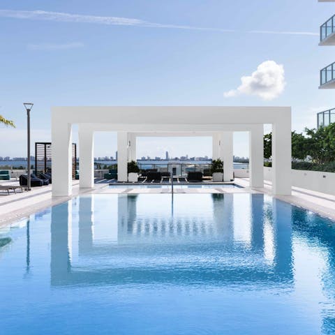 Go for a dip in the sparkling shared pool