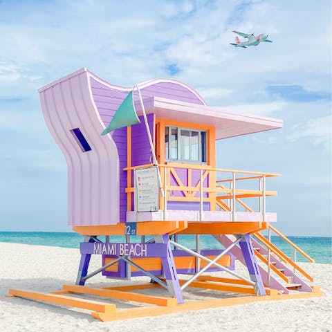 Spend the day at Miami Beach, fourteen-minutes away by car