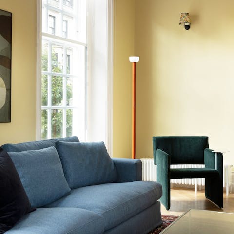 Wind down with drinks at home or wander to a local restaurant