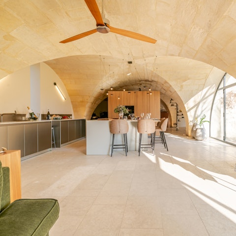 Sprawl out under the living area's arched ceilings
