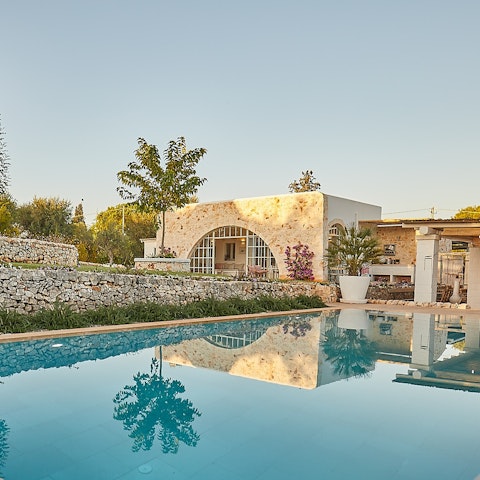 Take a dip in the shimmering private pool