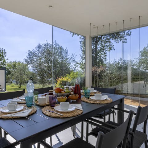 Enjoy beautiful views and delicious food on the terrace