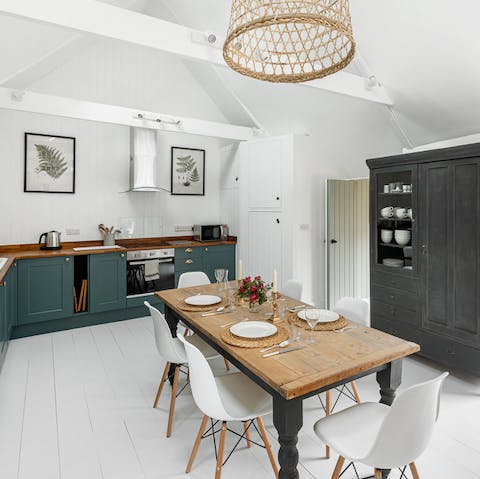 Gather around the table for a beautiful meal using fresh local ingredients