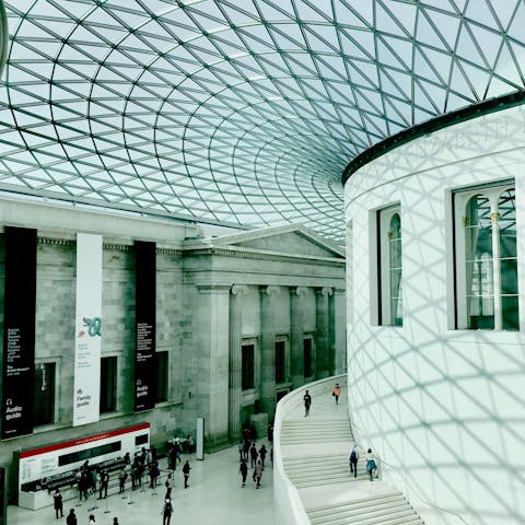 Spend an afternoon exploring the British Museum, a thirteen-minute walk away