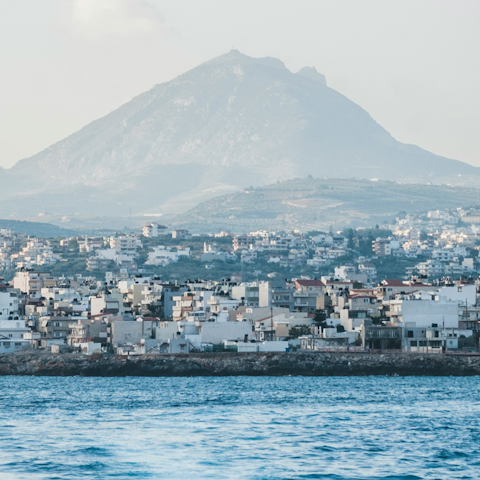 Take a day trip to Heraklion, around a thirty-minute drive away