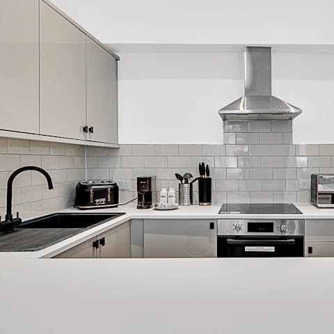 Rustle up a hearty brunch in the made-for-action kitchen