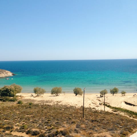 Spend a day on the sand at Kalavarda beach – it's just 500m away