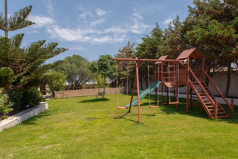 Keep little ones entertained on the play equipment in the large garden