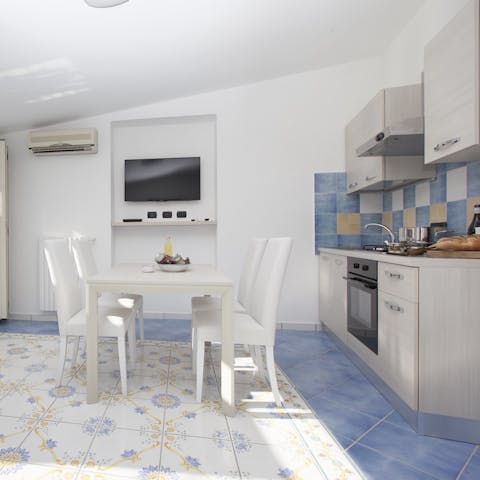 Enjoy Italian-style familial feasts around the dining table