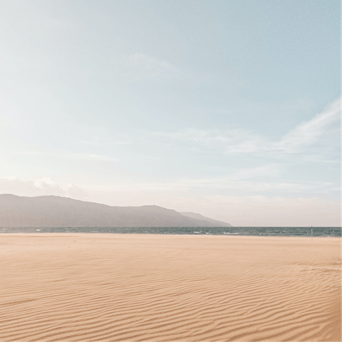 Stroll for just ten minutes to reach the soft sands of Glaros Beach