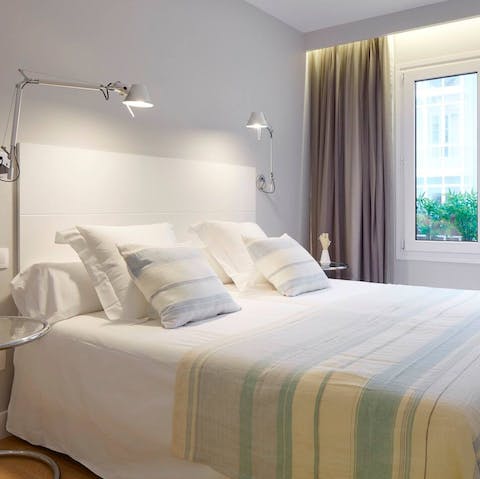 Curl up under crisp linens with a good book come evening time