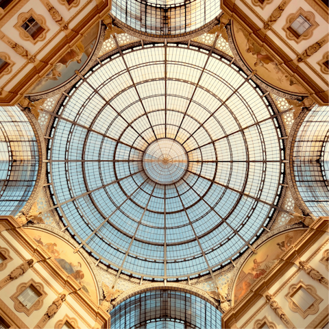 Marvel at the architecture at Vittorio Emanuele II Gallery, located closeby