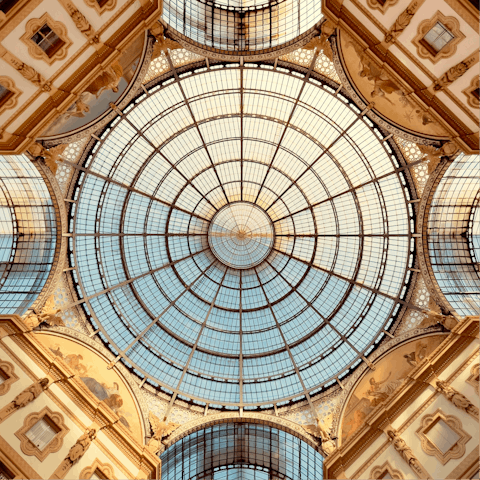 Marvel at the architecture at Vittorio Emanuele II Gallery, located closeby