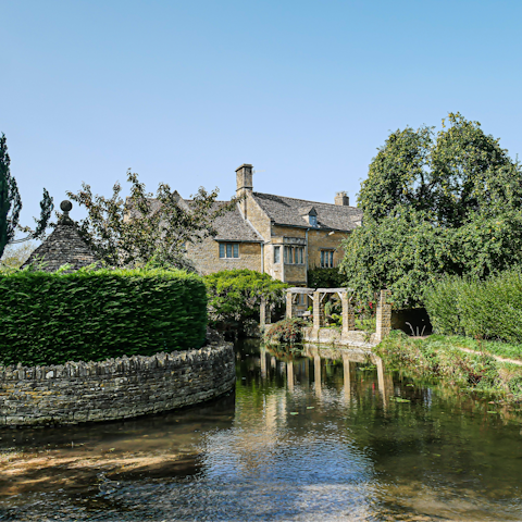 Visit the idyllic village of Bourton-on-the-Water,  just over 5 miles away
