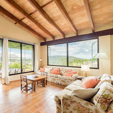 Soak up the rural scenery through the impressive picture windows