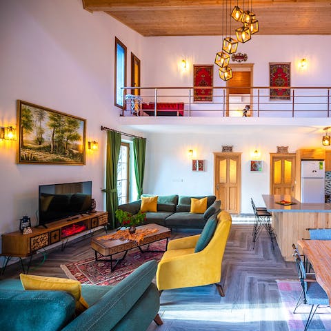 Gather together in the cosy living area for group meals and good conversation