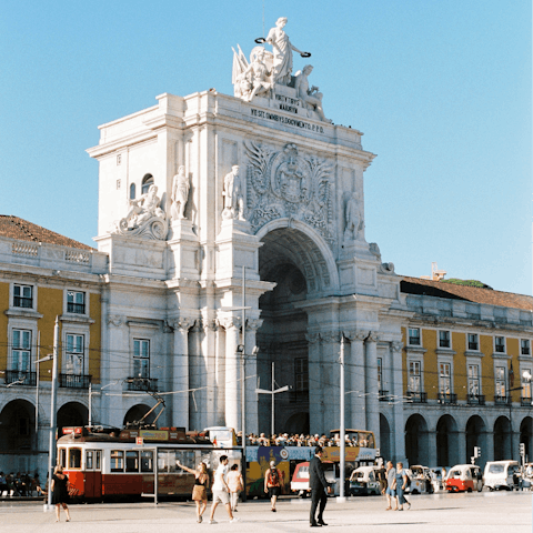 Visit the stunning Praça do Comércio, located just a one-minute stroll away from the home