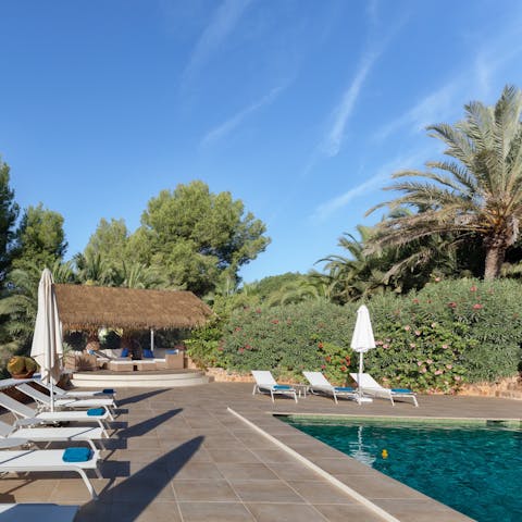 Relax by the saltwater pool in the Balearic sun