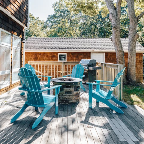 Regale friends and family with tales around the fire pit as day turns to night