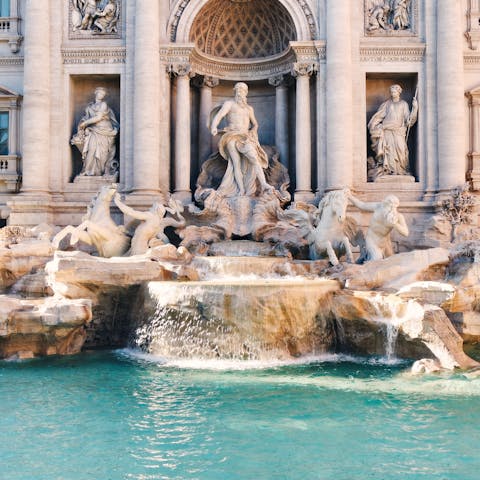 Take some snaps of the stunning Trevi Fountain, a twenty-three-minute walk away
