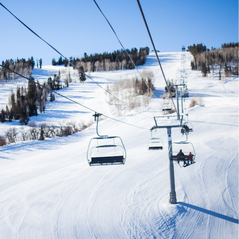 Take a two minute walk to the gondola and hit the ski slopes