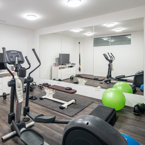 Hit the home gym for a workout session