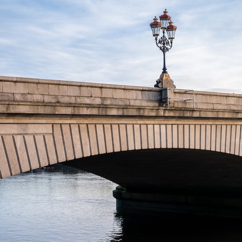 Take a stroll across nearby Putney Bridge